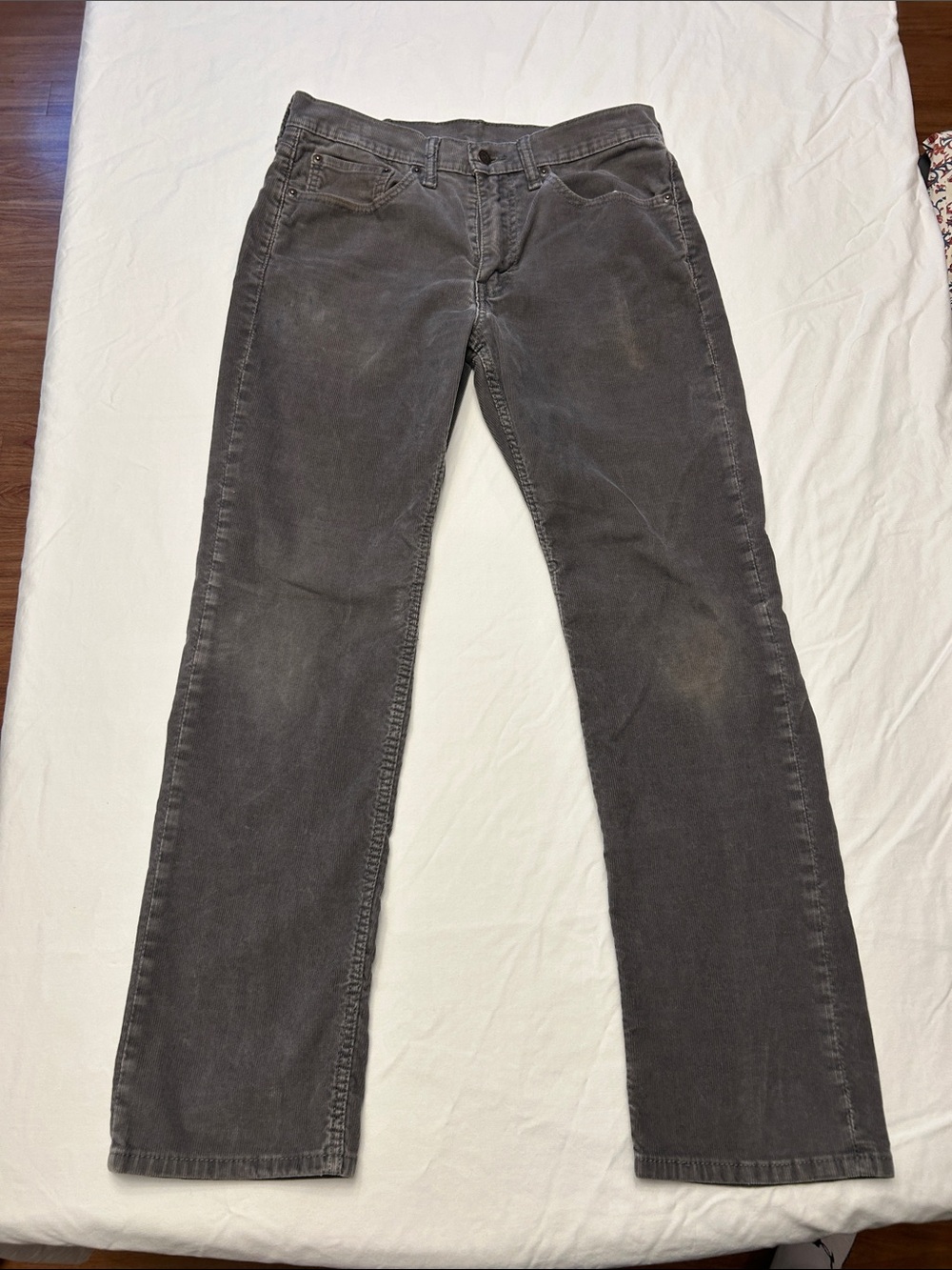 Levi’s Men’s Straight‑Leg Corduroy Pants Gray Size 31 Waist 30 Length